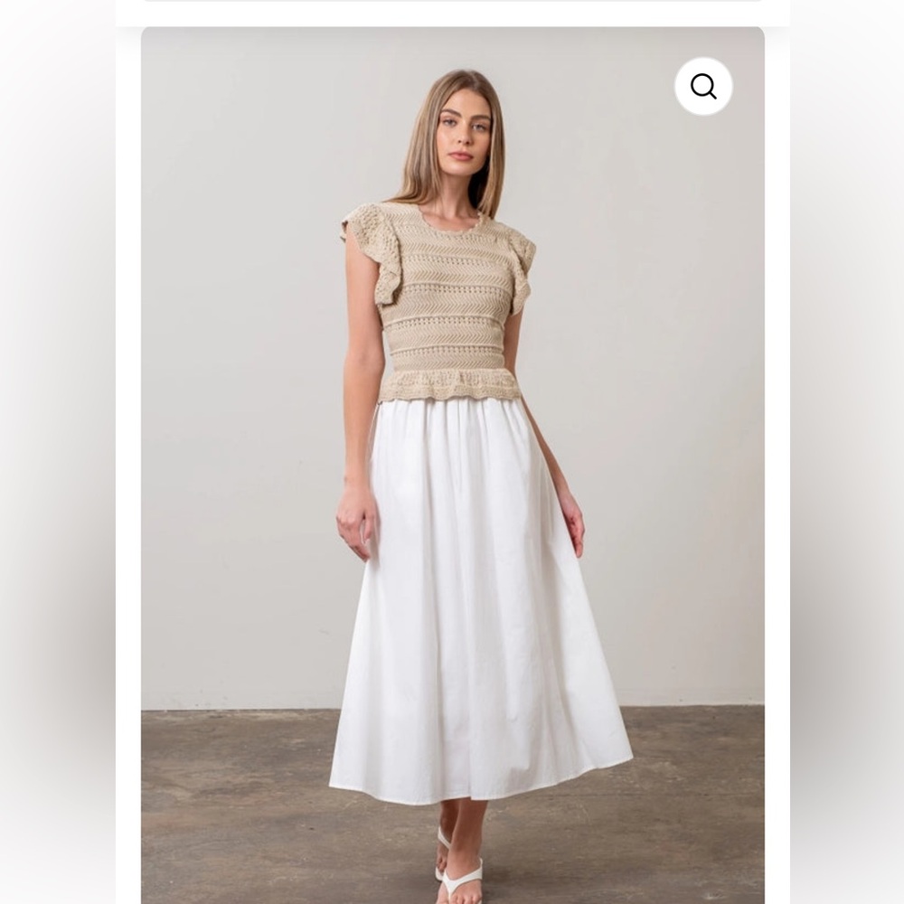 NWT Moon River Crochet Top MIDI Dress Size S Boho - Picture 13 of 15